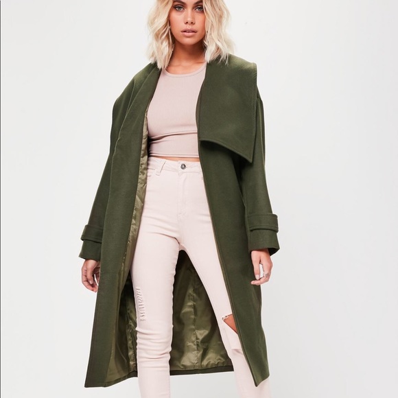 khaki waterfall coat